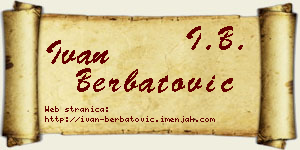 Ivan Berbatović vizit kartica